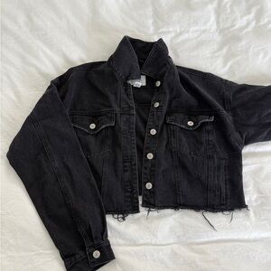Forever 21 Cropped Black Denim Jacket